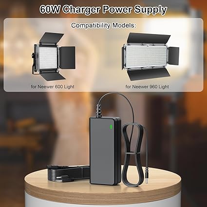 12V AC/DC Adapter Charger Compatible with Neewer 600 960 LED Video Light and Stand