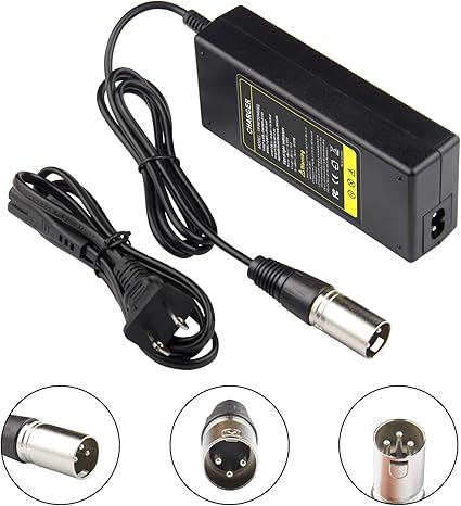 44V 1.5A 3-Pin XLR Charger for 36V Lead Acid Battery MX500, MX650, GT GT750, IZIP