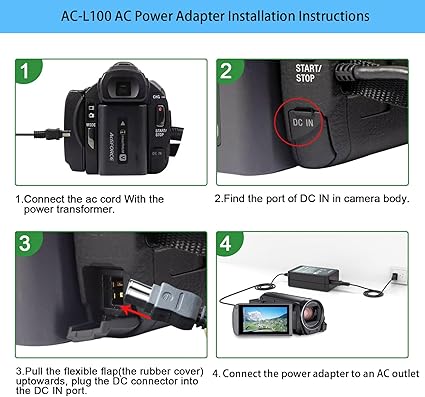 AC-L100 for Sony Handycam Camcorder Charger Cord Power Supply Adapter, fit for Son