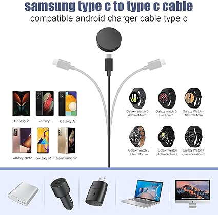 Galaxy Watch Charger(Split) C Charger Cable Fast Charging, 25W Super Fast Charger