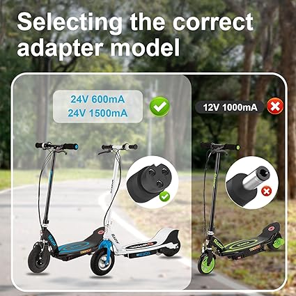 for Razor MX350 Charger Battery Cord for Dirt Bike, Pocket Mod, MX400, E100, E125,