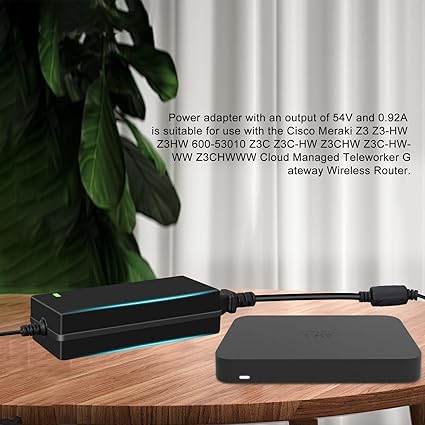 54V Power Supply 54Vdc Power Adapter for use with Cisco Meraki Z3 Z3-HW 600-53010