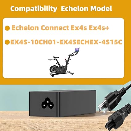Power Cord for Echelon Spin Exercise Bike Compatible with Echelon Connect EX-4S EX