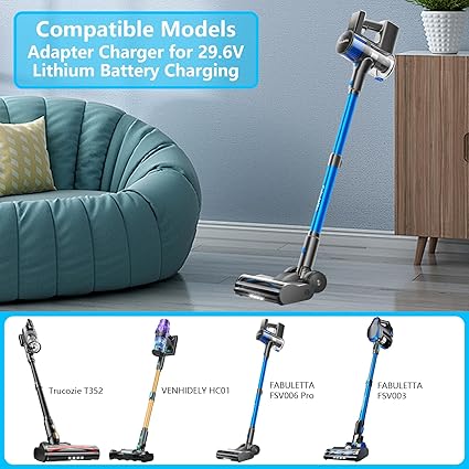 36V 0.5A Charger for 29.6V Battery Vacuum Cleaner Compatible with FABULETTA FSV006