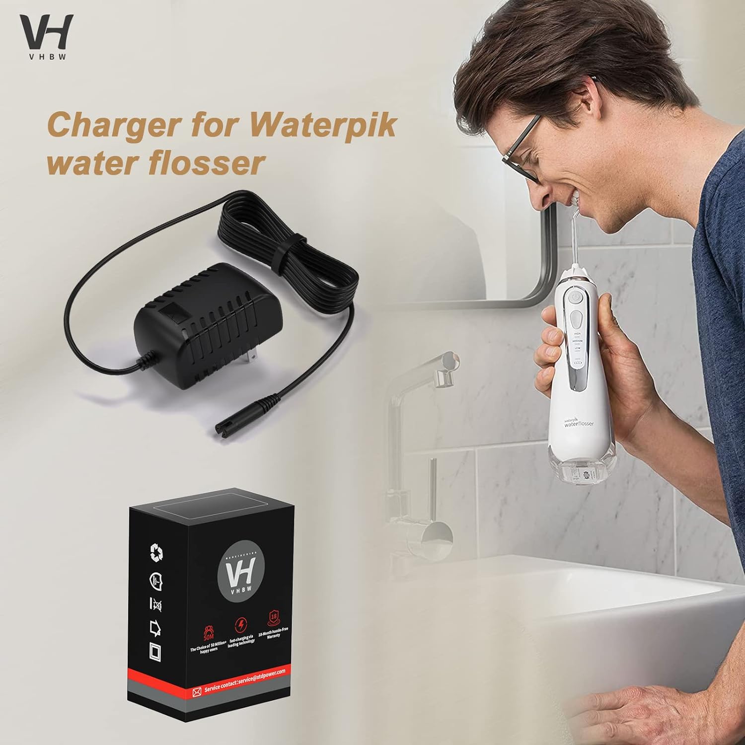 Replacement for Waterpik Charger Compatible with WP360 WP360W WP462 WP462W WP450 W