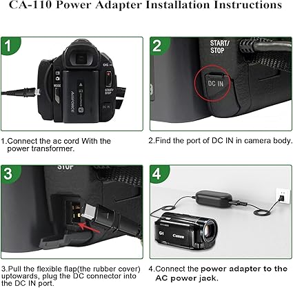 CA-110 Camcorder Charger CA110 Power Adapter Kit fit for Canon VIXIA HF M50 R800 R