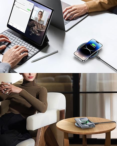 Fast Wireless Charger, 7.5W Qi Certified Charging Pad with PD3.0 Adapter USB Charg