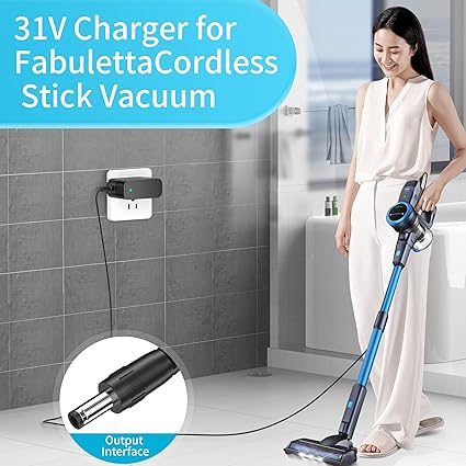 Charger for Fabuletta Cordless Stick Vacuum Cleaner, 31V Power Cord for Fabuletta - Click Image to Close