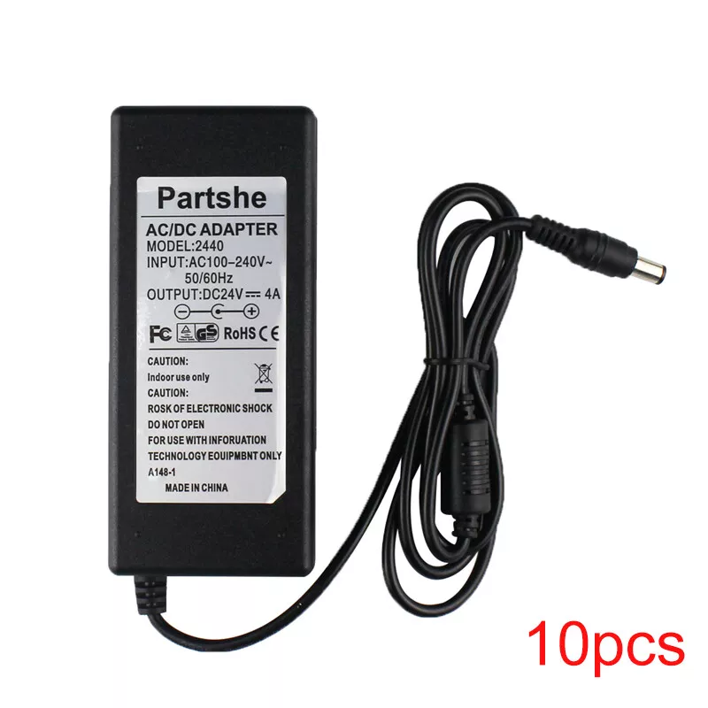 10pcs AC/DC Adapter for Zebra GK420d GK420t GX420d GX420t Power Supply 24V 4A Bra