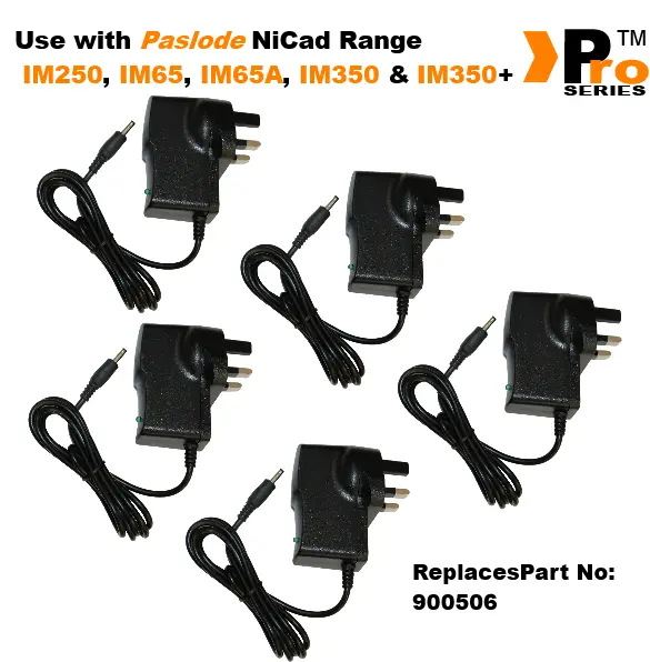 5 x Paslode Spit Pulsa Replacement AC/DC Mains Battery Charger Adaptor 240v Volta