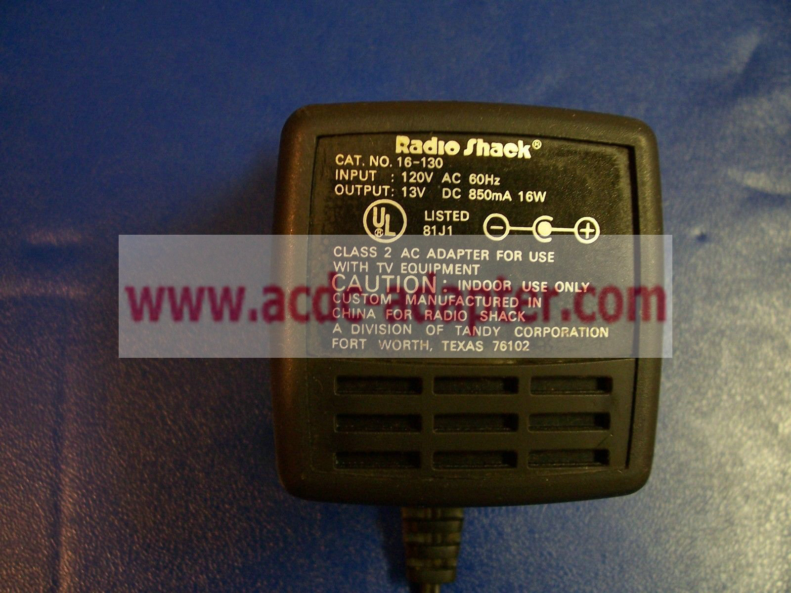 Genuine 13V 850mA Radio Shack 16-130 AC Power Adapter - Click Image to Close