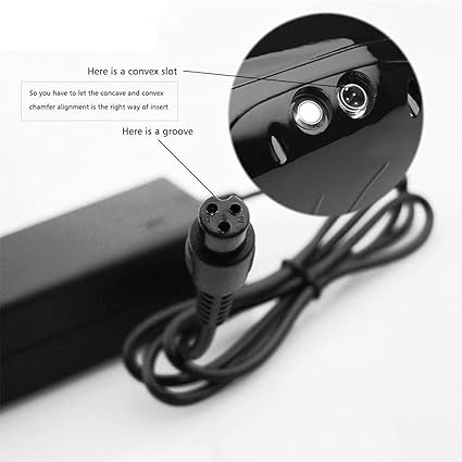 42V 2A Female 3-Pin XLR Connector, 3 Prong Inline Power Charger Cable, 0.31 inch C
