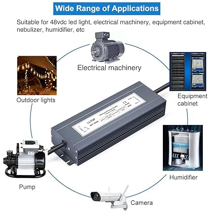 48v DC Power Supply 300w 6.25A Waterproof AC110v/120v to 48vdc Converter Constant