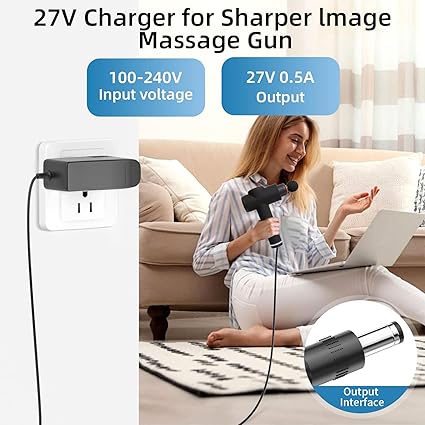 27V Power Cord for Sharper Image Massager Charger 1011666 1012667 1013002 1013983