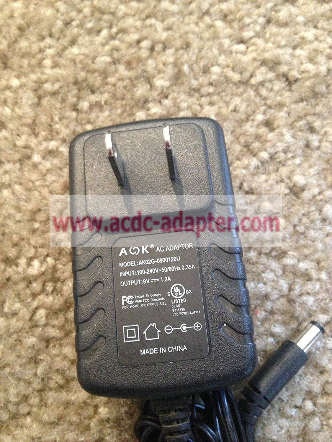 Genuine AC Adapter AK02G-0900120U ITE 9V 1.2A Power Supply - Click Image to Close