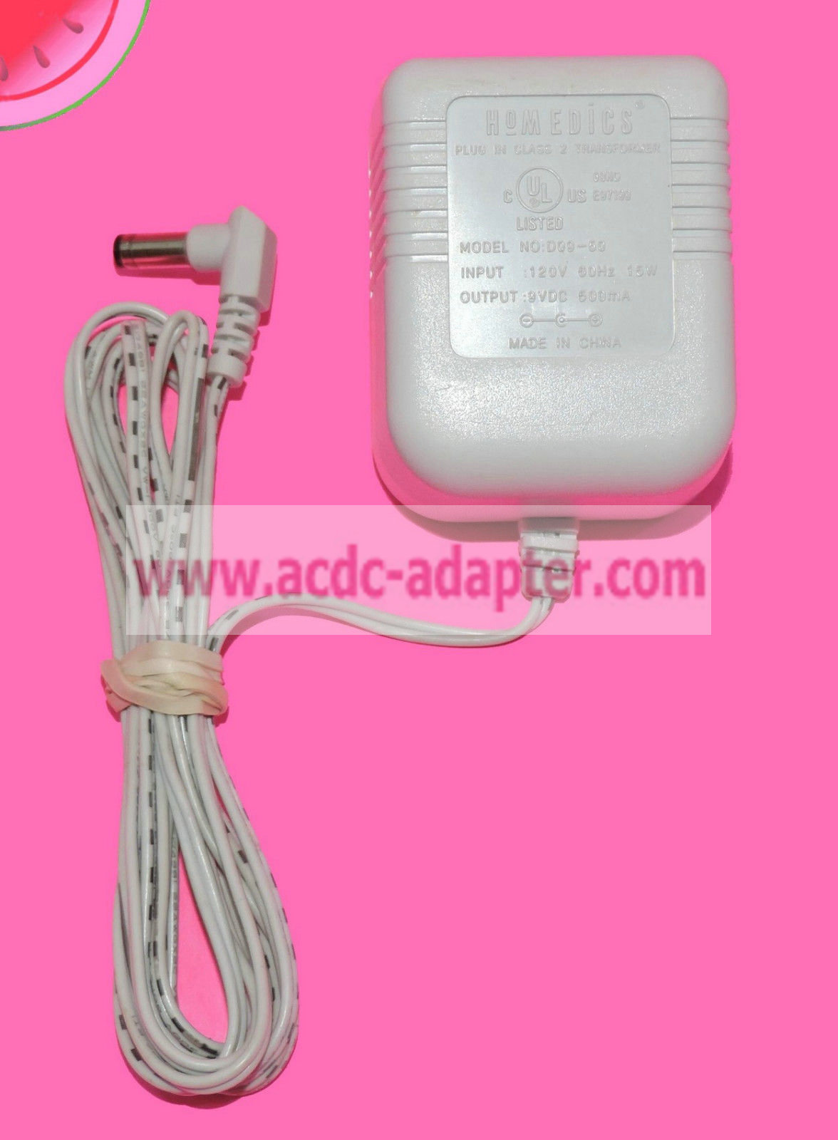 New Home Medics AC DC 9v 500mA HOMEDICS D09-50 Power Supply Adapter - Click Image to Close