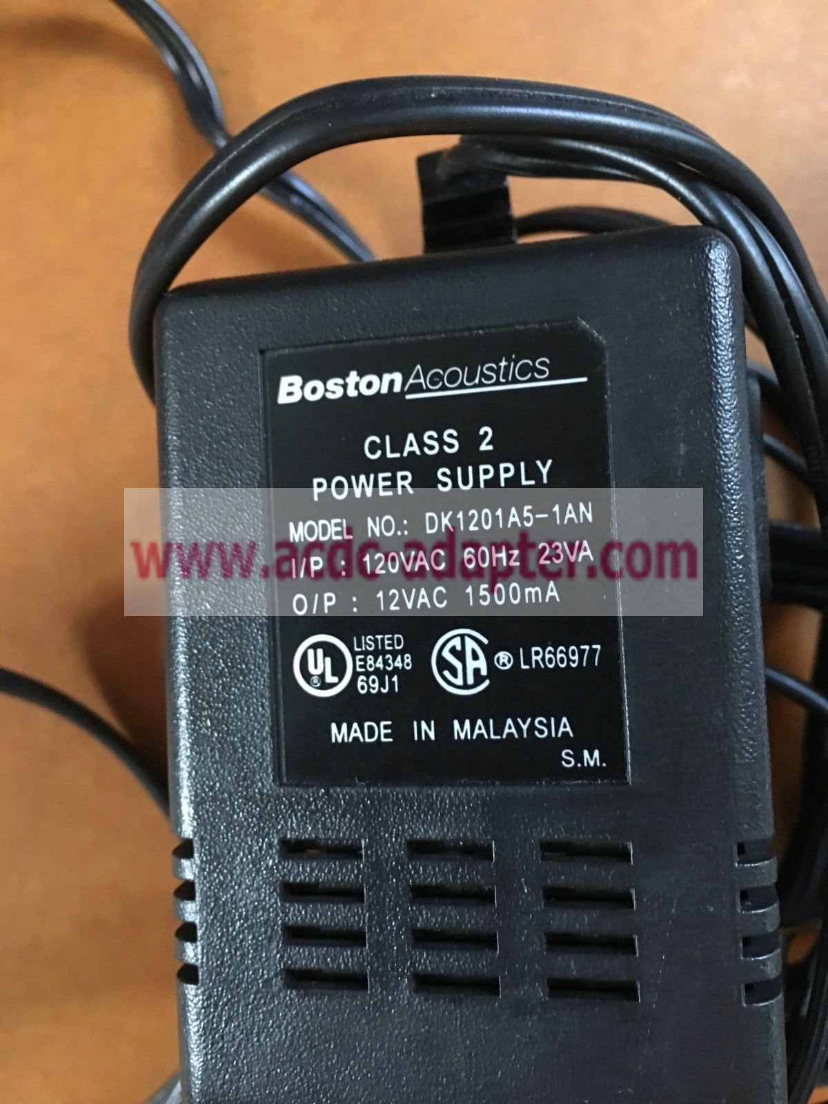 Genuine OEM Boston Acoustics 12VAC 1500mA DK1201A5-1AN Power Supply
