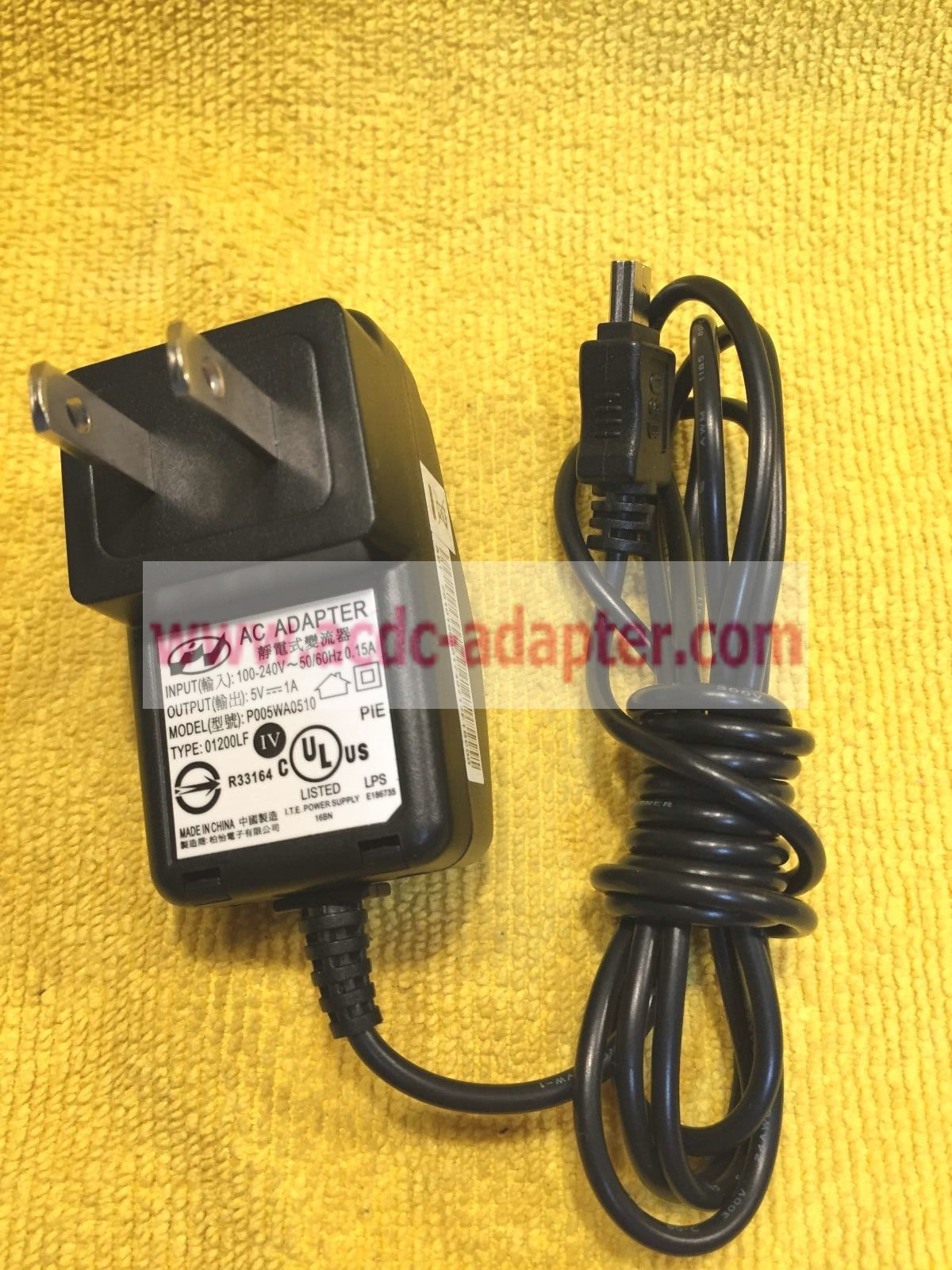 Brand New 5V 1A USB PV P005WA0510 TYPE 01200LF CLASS 2 AC AC-DC Power Adapter - Click Image to Close