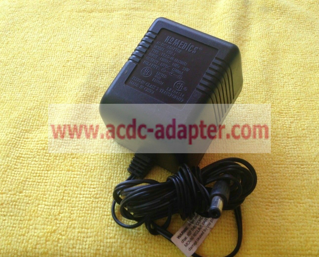 Original HOMEDICS ADP-1 TEAD-48-121200U 12V 1200mA DC Power Supply Adapter - Click Image to Close