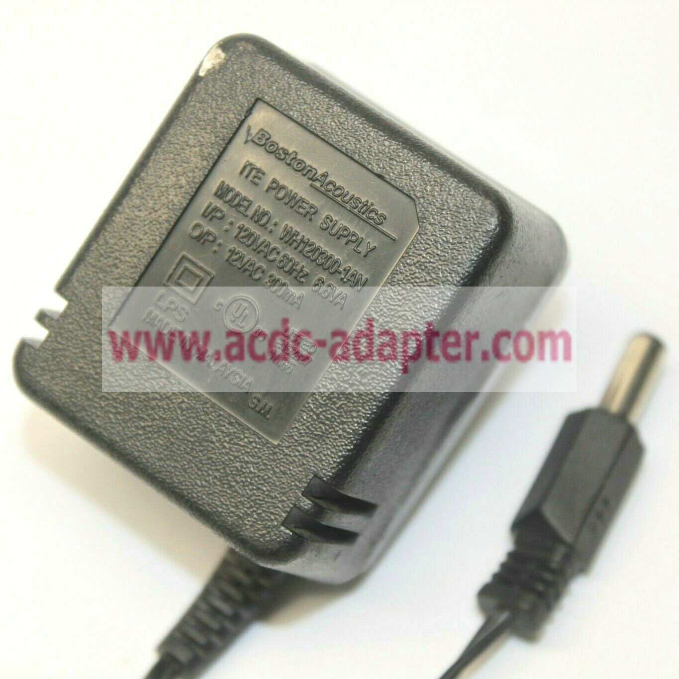 Original Boston Acoustics 12VAC 300mA WH120300-1AN AC/AC Adapter Power Supply - Click Image to Close