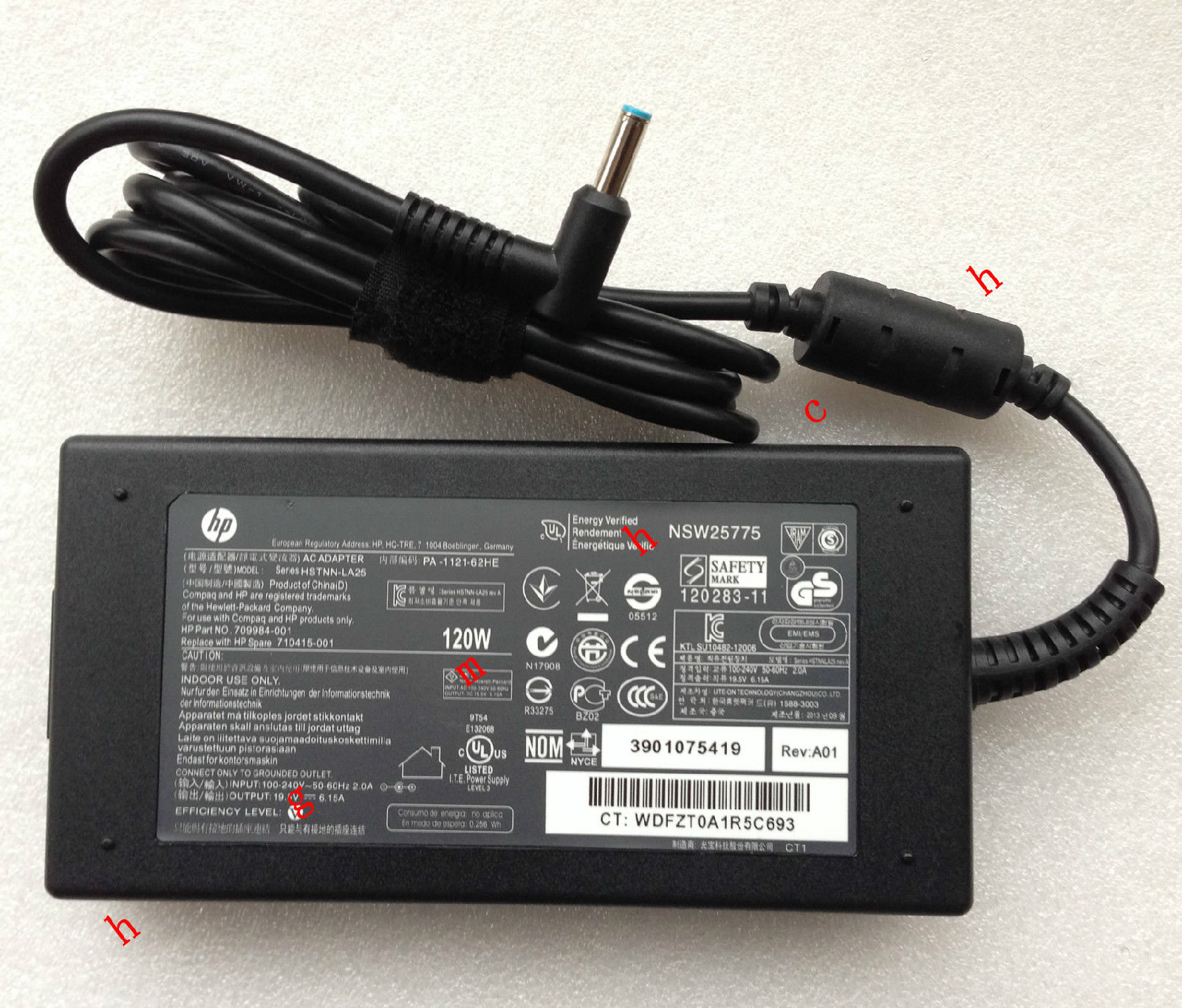 19.5V 6.15A HP PA-1121-62HE 709984-002 709984-003 AC Adapter - Click Image to Close